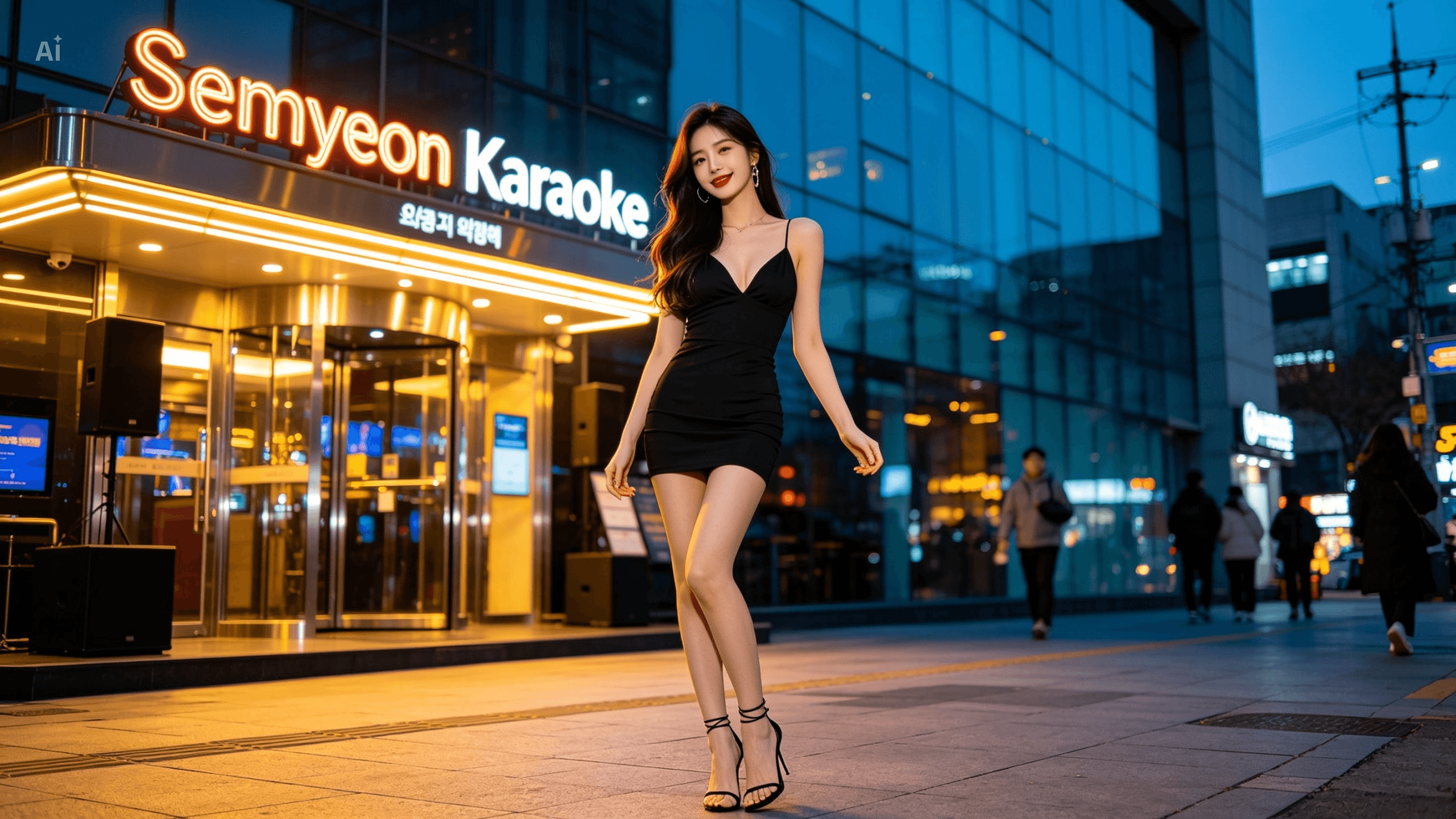 서면노래방 서면가라오케 더글로리 매장 외관 야경